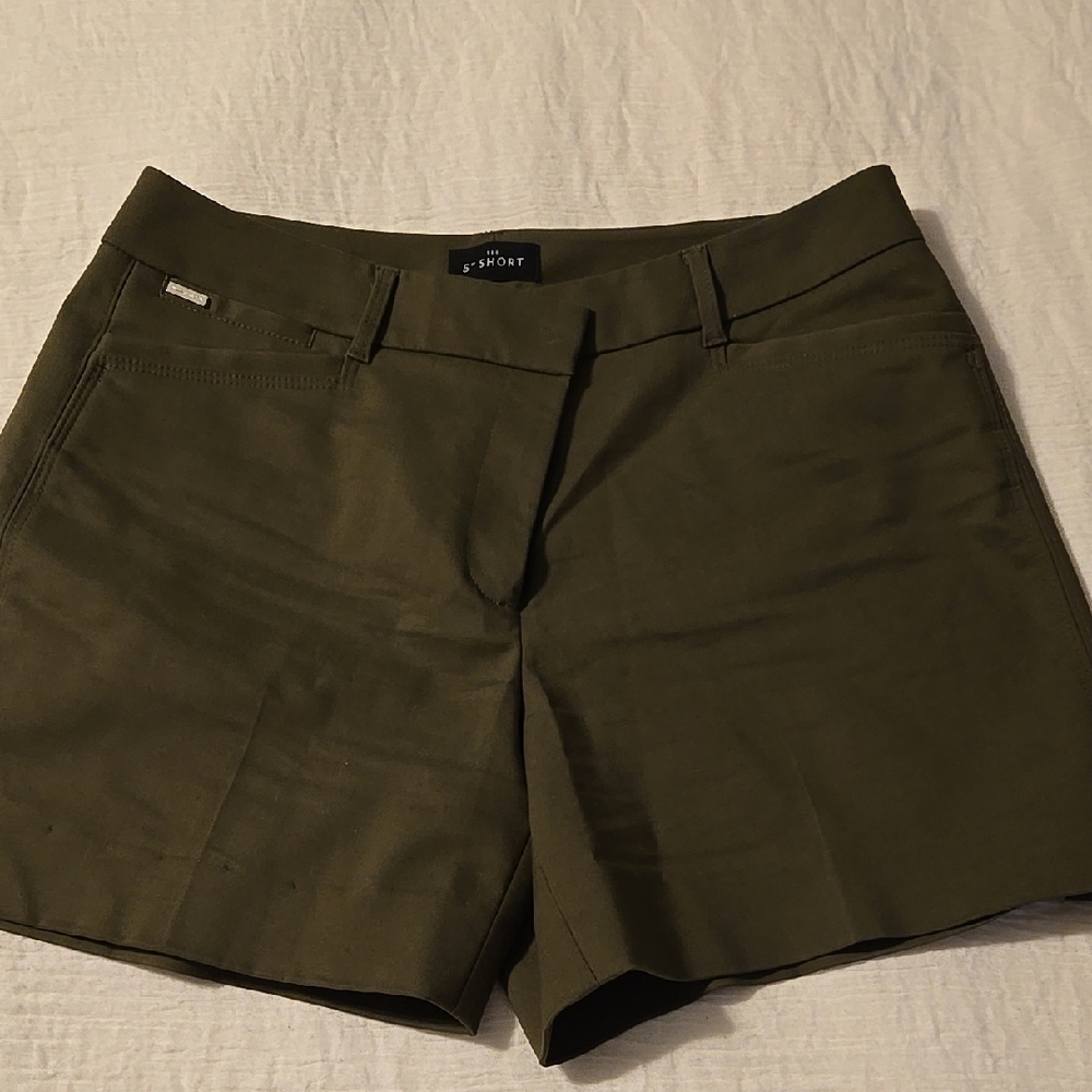 White House Black Market Green Bermuda Shorts Tailored Cotton Blend